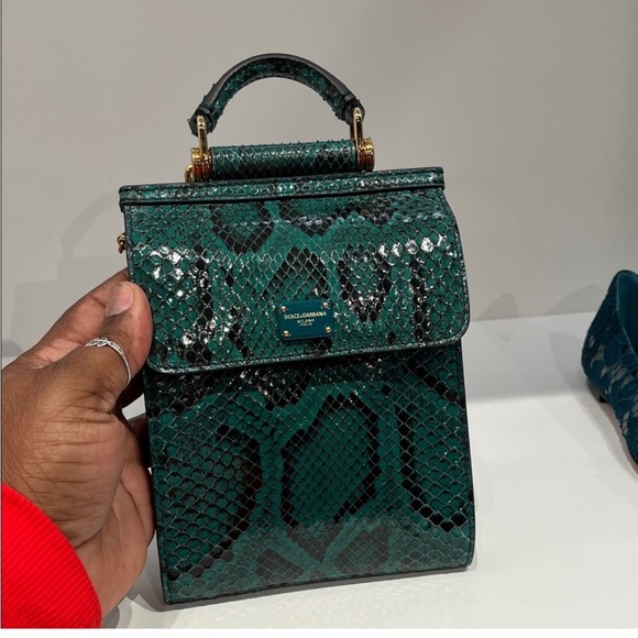 Dolce & Gabbana Green Snake Print Mini Bag - Picture 1 of 3